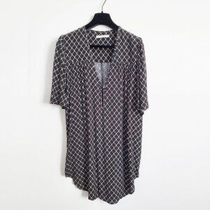 Flynn Skye Tunic Black Ivory Patterned Size Extra Small